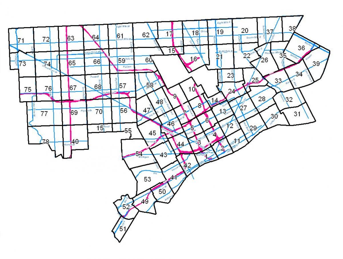 Детроит зонирање мапи