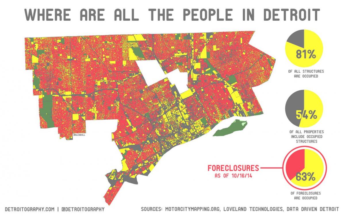 Детроит мапи становништва