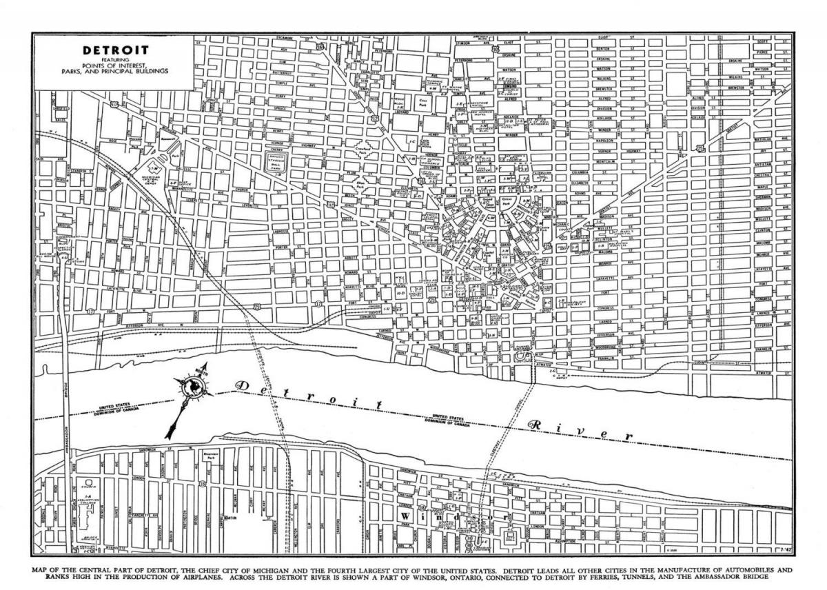 карта улицама Детроита