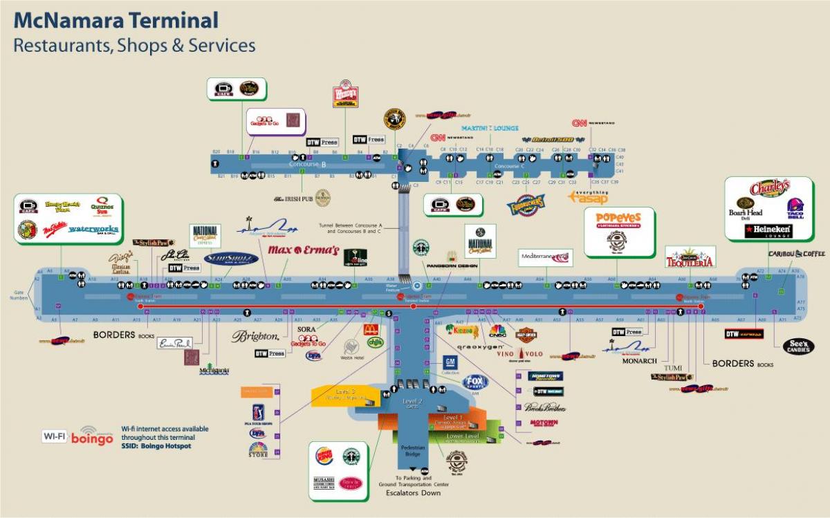 Детроит ресторану аеродрома мапи