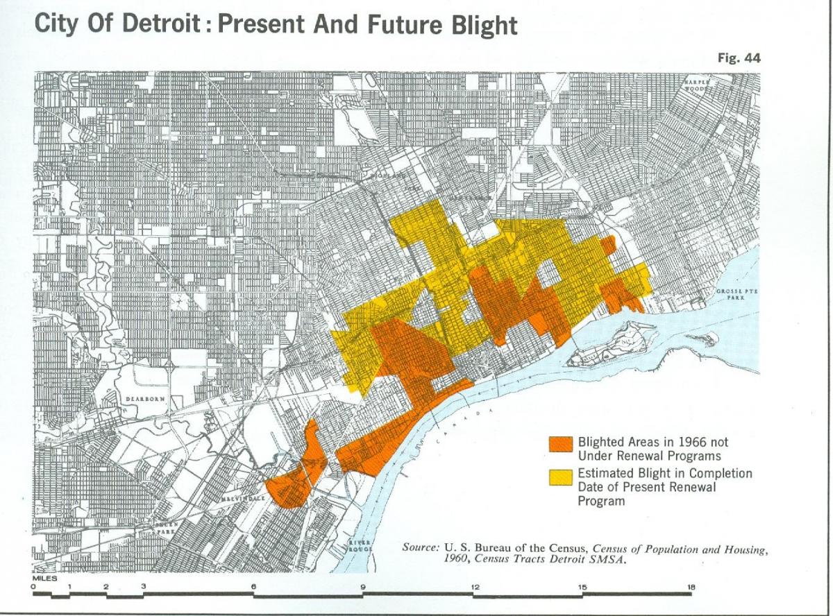 карта Детроита фитофторозом