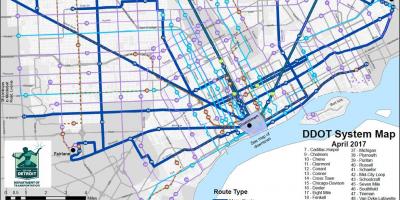 Карта Детроит аутобуса