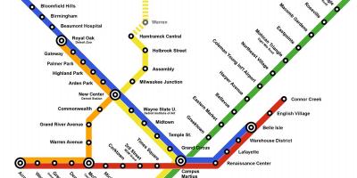 Карта метро Детроит